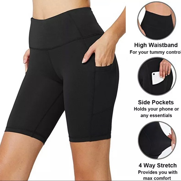 Biker Shorts with Pockets ~ Wine Red - Picture 3 of 11